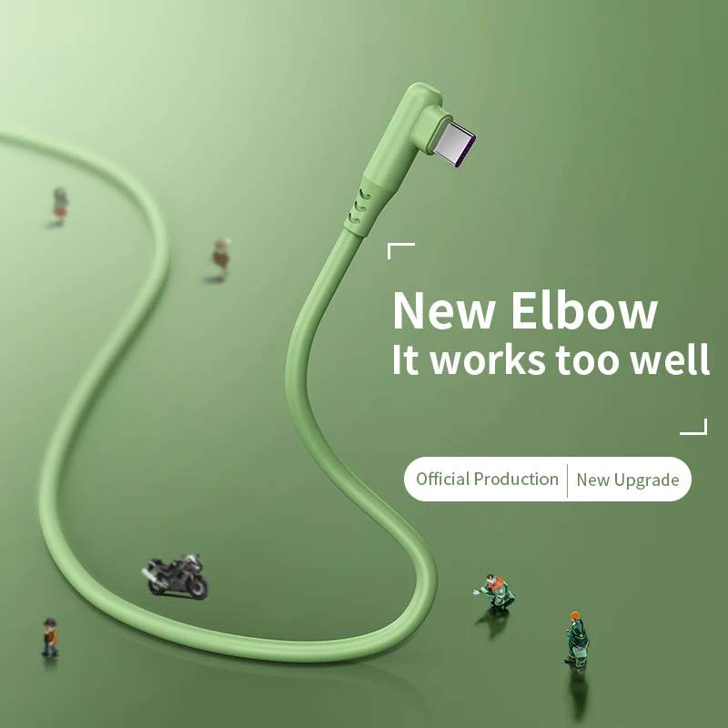 90 Degree Elbow 5A Type C Cable Fast Charging Charger USB for Huawei P40 Xiaomi Redmi Mobile Phone Accessories Usb | Мобильные