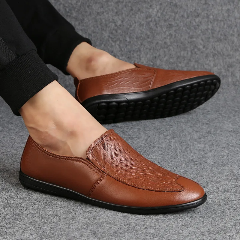 

Mring British autumn and winter large size men's shoes new beanie shoes men's first layer of leather leather lazy shoes a pedal