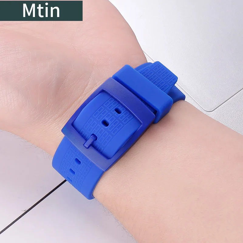 Silicone strap men's pin buckle For Swatch SVGK403 SVGK406SVGK409 mechanical watch rubber watch band accessories outdoor sports