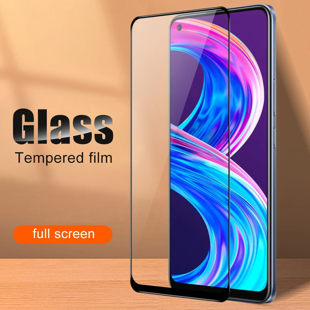 

Full Cover Screen Protector For Realme 8 7 6 Pro 9H Tempered Glass For Realme 7 7pro 6pro 7i 6i Ceular Glass Film Protection