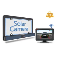 4.3 Inch Auto Rear View Monitor Solar Power Battery USA car backup  License Frame Plate Reverse Camera