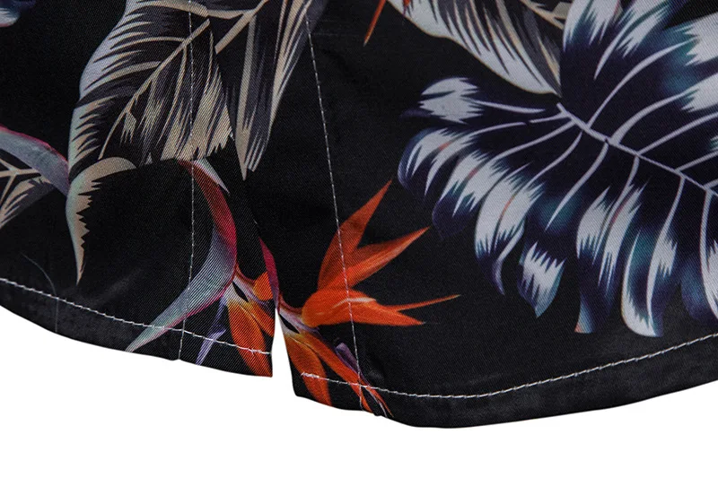 Летняя Пляжная Мужская гавайская рубашка приталенная с коротким рукавом