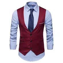 Gilet de costume pour hommes, coupe cintrée, sans manches, formel, Business, décontracté, à la mode, 2021  (3)