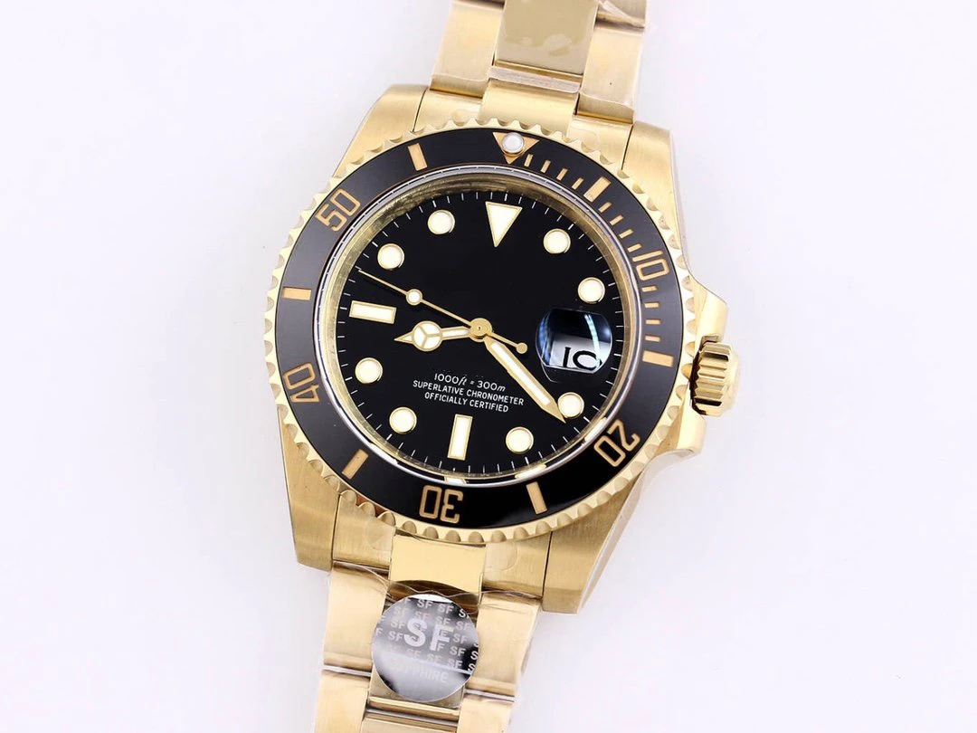 

Высококачественные золотые черные спортивные наручные часы с керамической рамкой стальные механические Автоматические деловые мужские с...