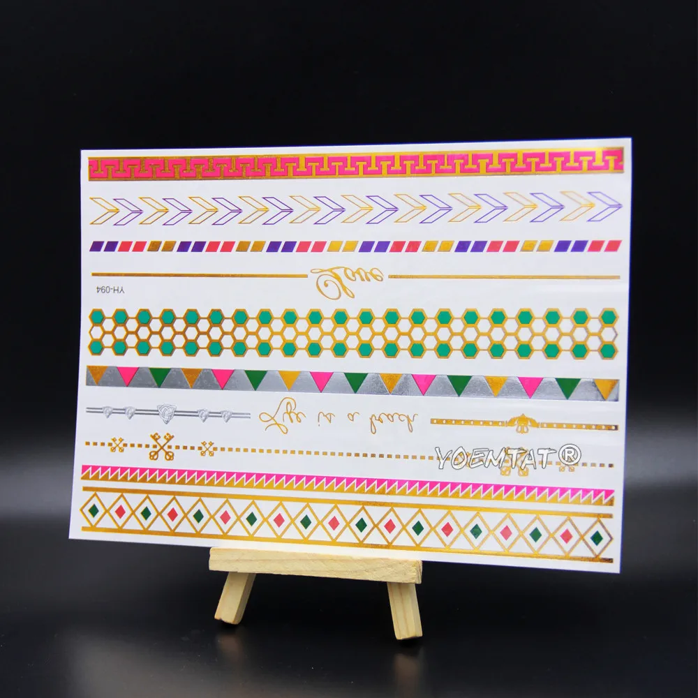 Золотые розовые серебряные слоны Временные татуировки наклейки для женщин детей