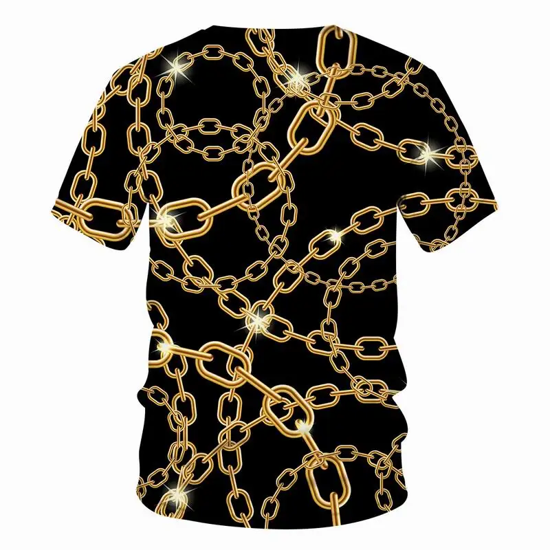 fashion hot harajuku chain series t shirt 3d print mens t shirts 3d printed loose brand streetwear funny t shirts men clothes free global shipping