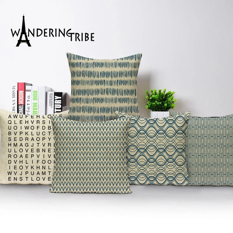 Чехлы для подушек в ретро-клетку простые декоративные наволочки с принтом