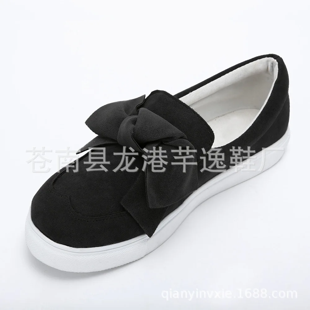 Неглубокие женские полуботинки Riband с бантом бабочкой модные однотонные