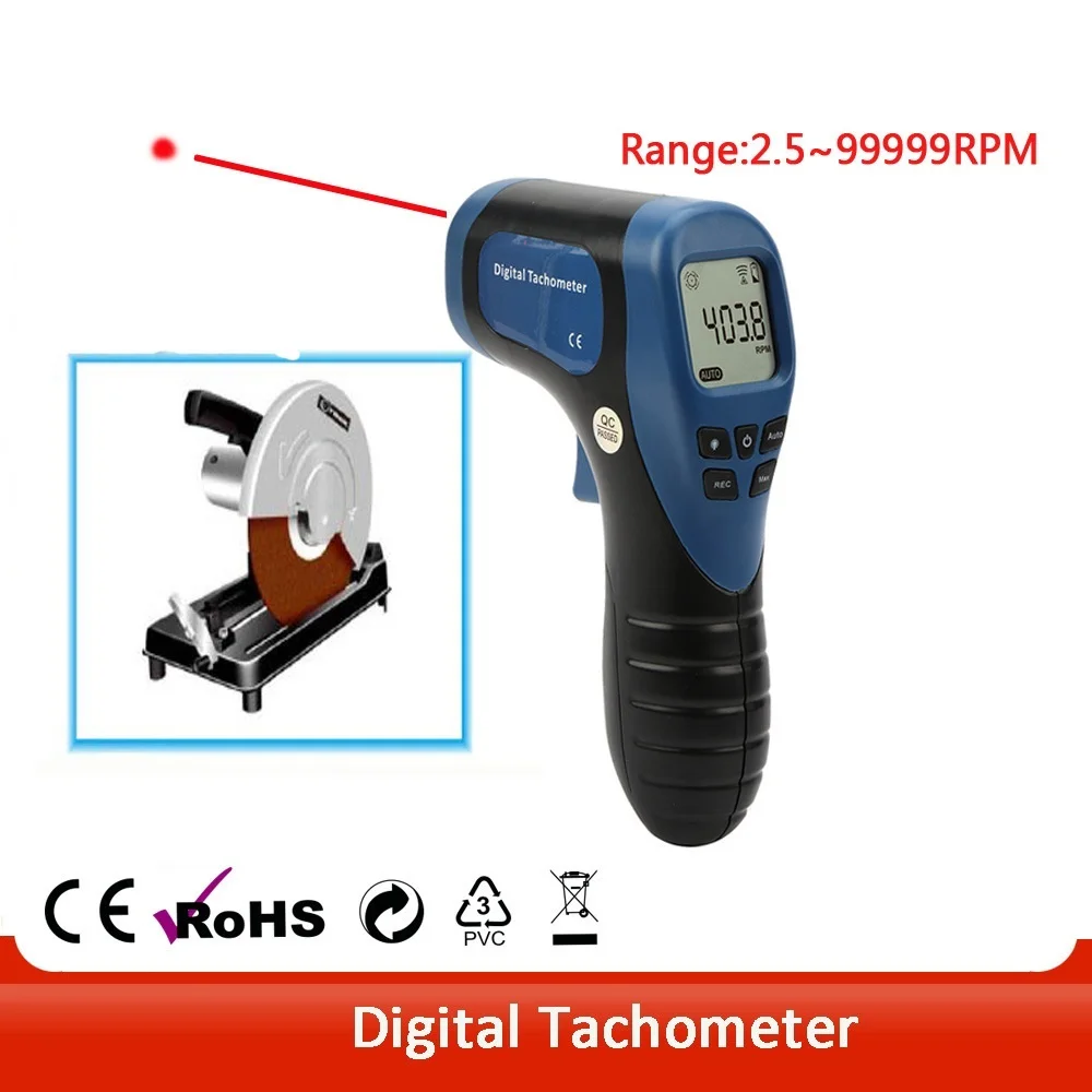 

Digital Non-Contact Laser Tachometer Gun RPM Tach Meter Speed Gauge Handheld