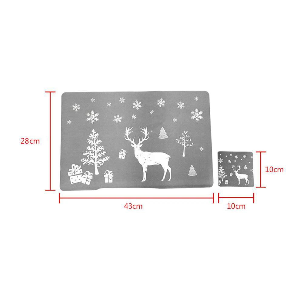 

6pcs/set Festival Christmas Decor Tableware Durable Table Placemat Kitchen Accessories Bowl Cup Pads Coasters