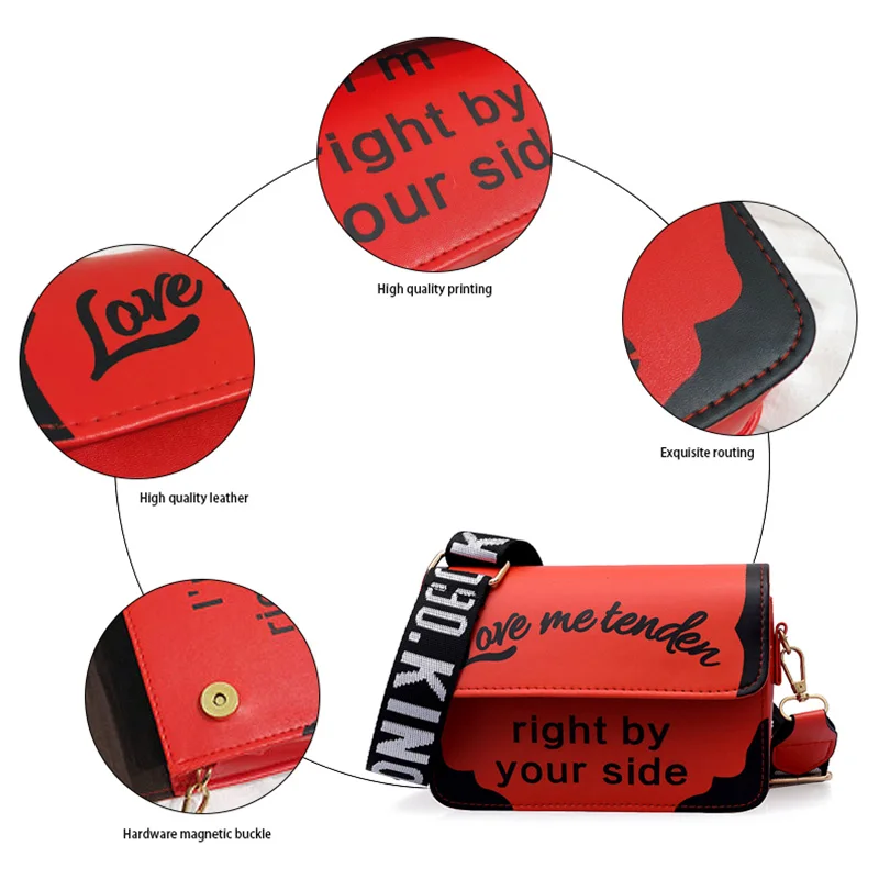 Корейская версия широкого плечевого ремня маленькая квадратная сумка трендовая