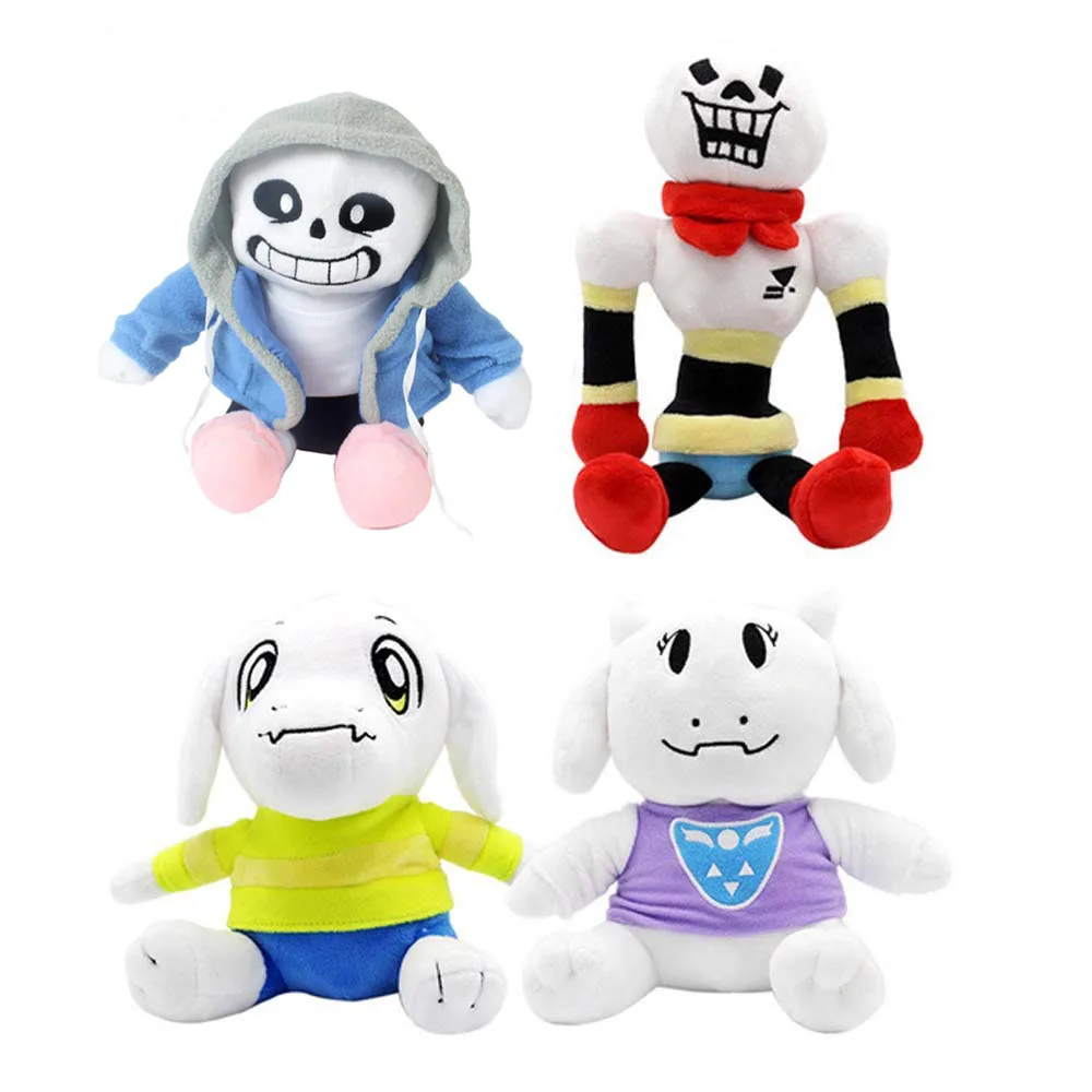 2 4 шт. новые плюшевые игрушки из мультфильма Frisk Sans Papyrus Asriel Toriel мягкие куклы милые