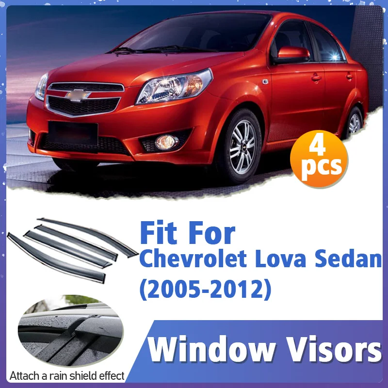 Window Visor Guard for Chevrolet Lova Sedan 2005-2012 Cover Trim Awnings Shelters Protection Sun Rain Deflector Accessories