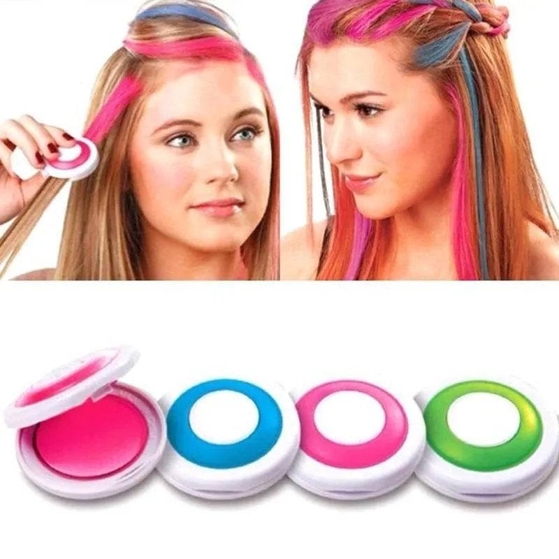 Временные мелки для волос набор окрашивания порошковая краска тортов 4 цвета