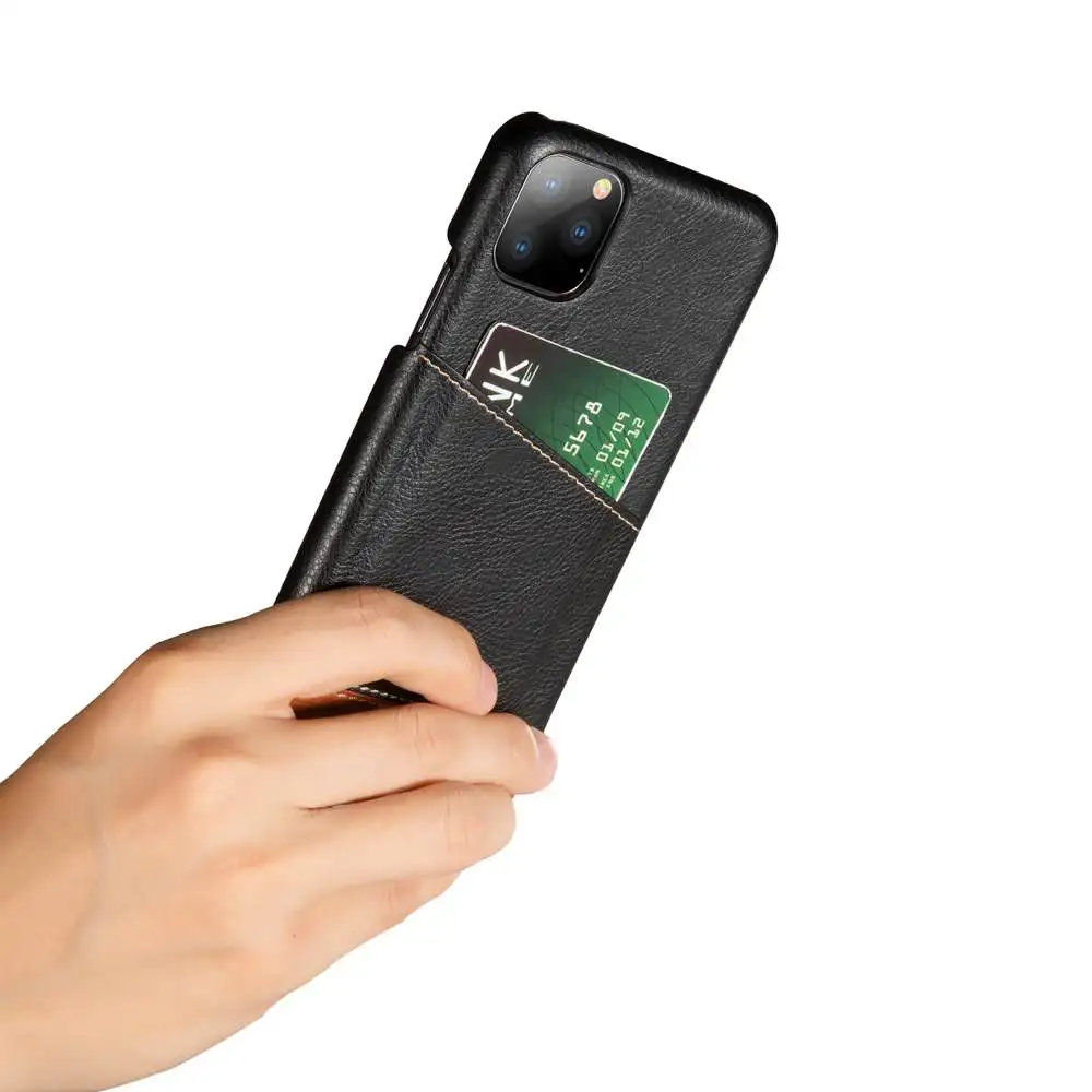 Роскошный держатель для карт чехол iphone 11 Pro Max X XS XR 8 7 Plus кожаный бумажник задний