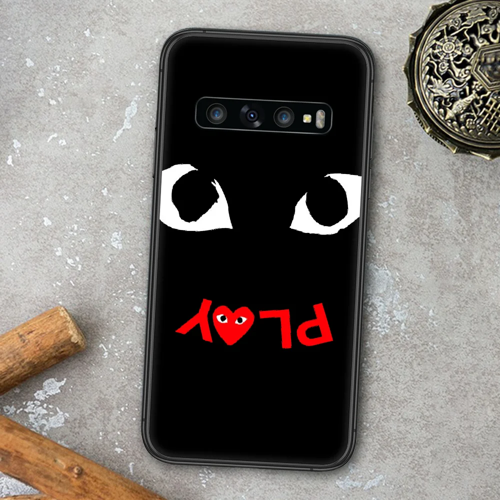 

Cdg play Luxury Fashion Phone Case For Samsung Galaxy Note S 8 9 10 20 Plus E Lite Uitra black Etui Luxury Coque Pretty Prime