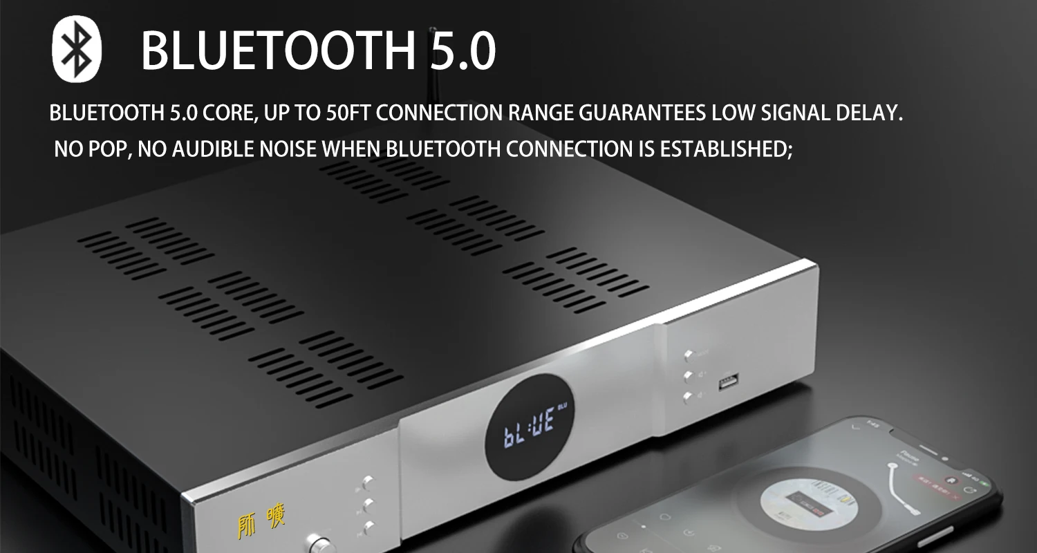 V600 Dual-core TPA3221 Bluetooth Hi-Fi Class D Integrated Amp 2.0 channel Bluetooth 5.0 power amplifier