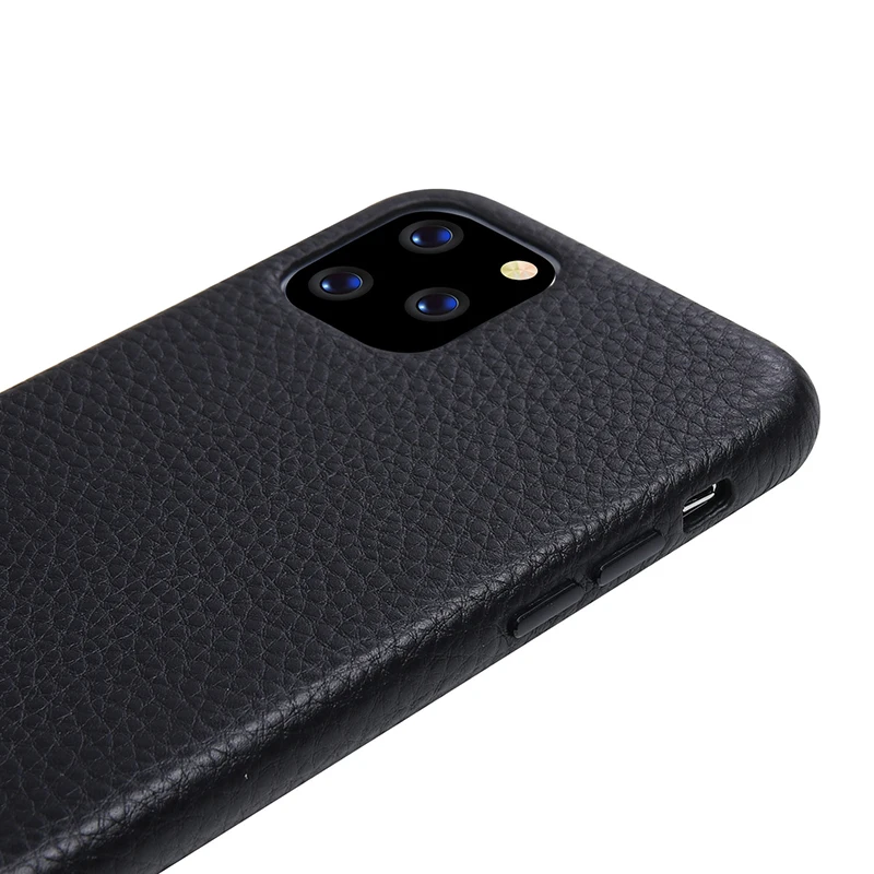 Новинка для iPhone 11 Pro Max 5,8 6,1 6,5 настоящий натуральный кожаный чехол для телефона из чистой Litchi воловьей кожи задняя крышка металлическая кнопка