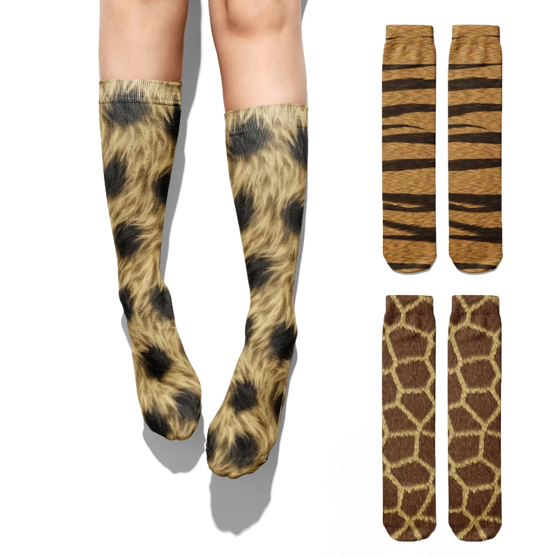 Носки с 3d-имитацией животных носки леопардовым принтом змеиной кожи Необычные