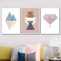 abstract geometric diamond shape canvas painting minimalist posters and prints wall picture for living room home decor wall art