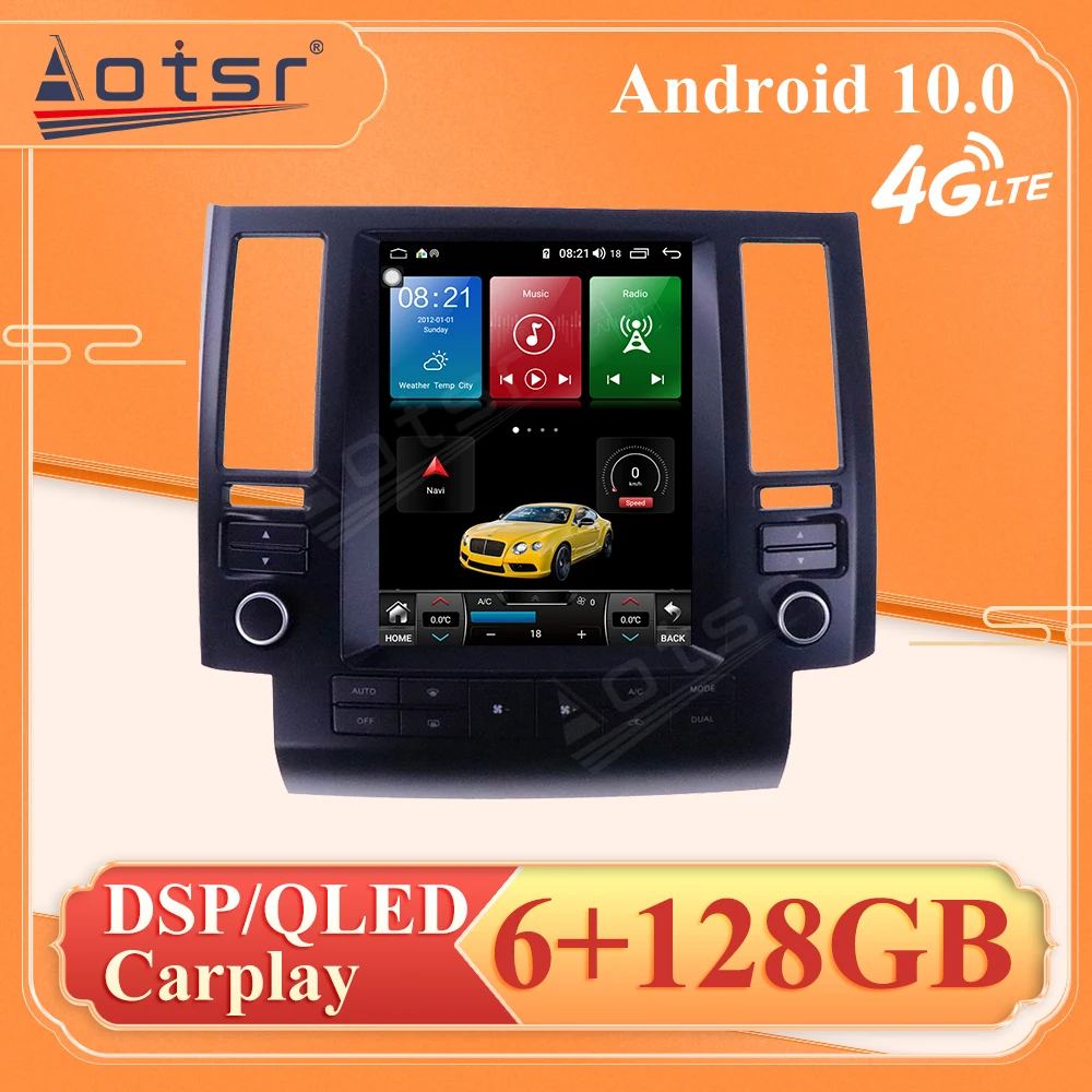 

For Infiniti FX35 FX45 2003-2009 Android10 Tesla Radio Vertical Style Car Multimedia player Car GPS Navigation Recorder Headunit