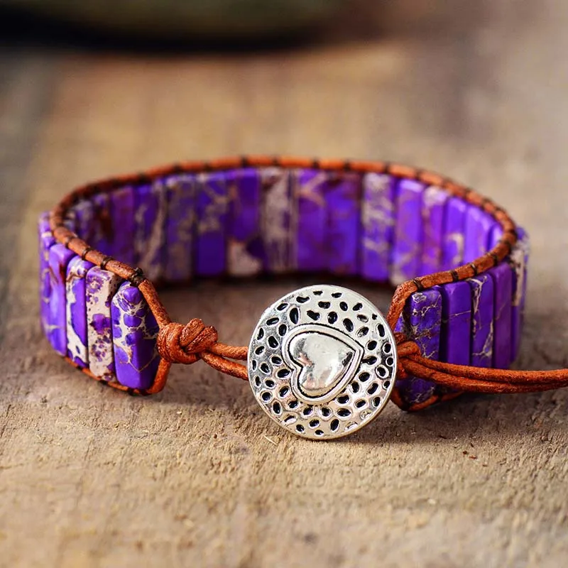 Женский браслет с бусинами из натурального камня | Украшения и аксессуары