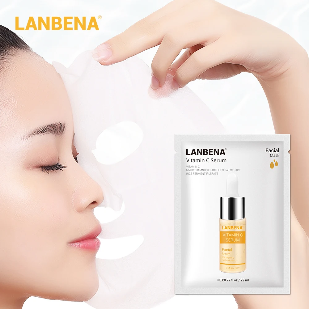 Сыворотка для лица с витамином C от LANBENA отбеливающая Антивозрастная листовая