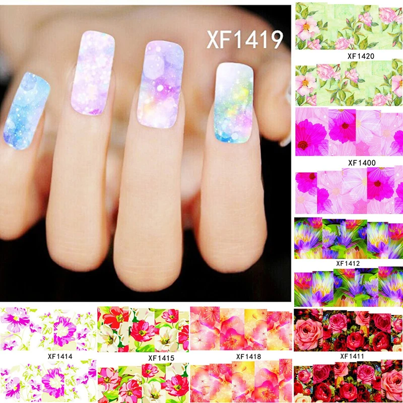 

Mix Floral Slide Decals Transfer Stickers Flower Decoration for Nail Design Water Decals Nail Art Stickers DIY Manicure Tips