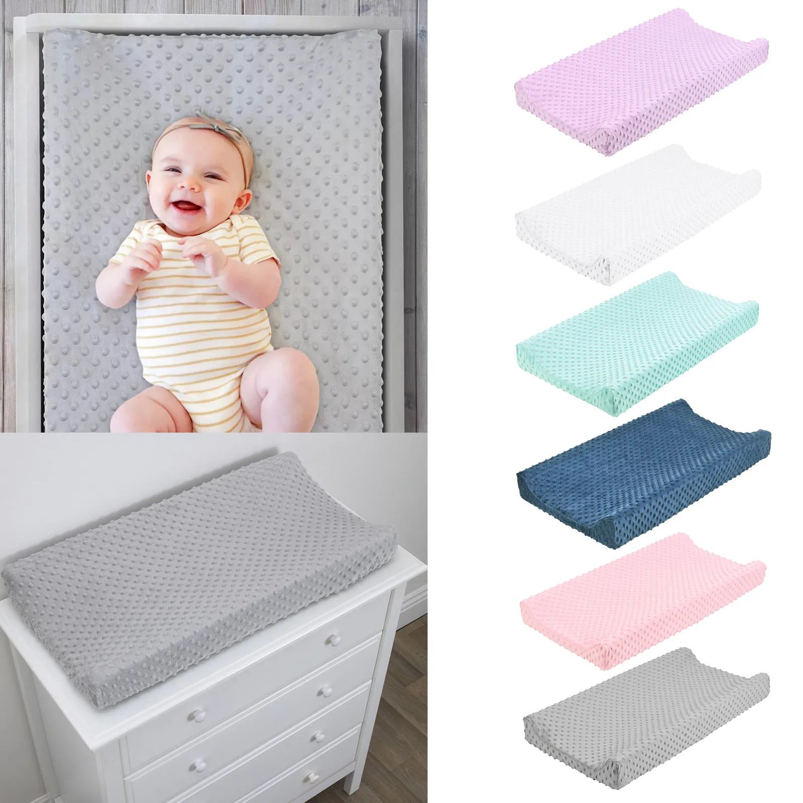 

1PC Kids Reusable Diapers Baby Nursery Diaper Changing Pad Cover Changing Mat Cover Solid Children Changing mat