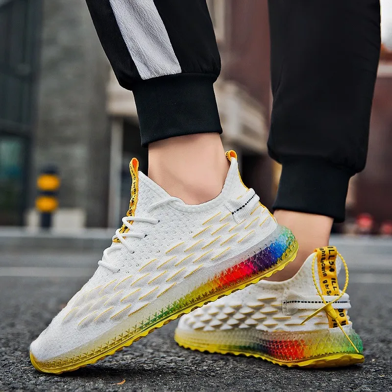 Дышащие мужские туфли из сетчатого материала повседневные кроссовки для бега