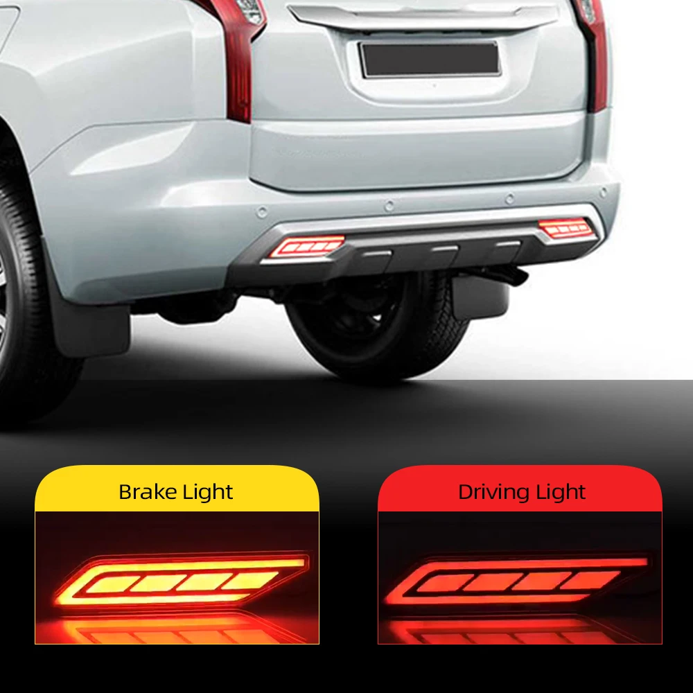 CSCSNL 1 Pair LED Rear Fog Lamp Car Bumper Light Brake Reflector For Mitsubishi Pajero Montero Sport 2019 2020 | Автомобили и