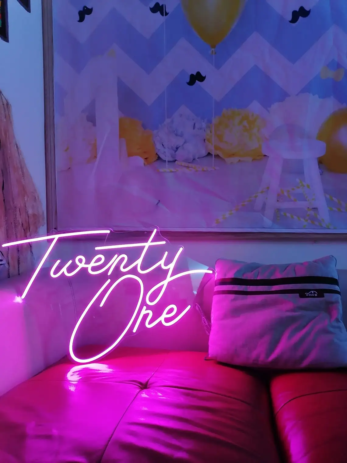 Светодиодная неоновая вывеска на заказ счастливая фотография двадцать один для