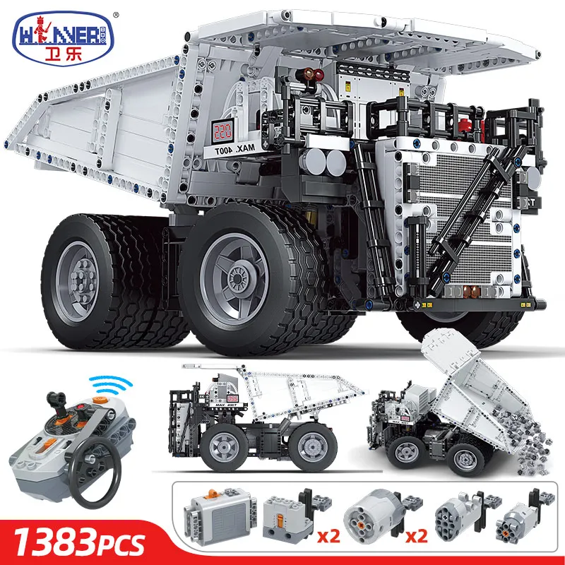 

1383PCS City High-Tech RC Engineering Vehicle Remote Control Big Power Mining Truck Building Blocks Bricks Toys For Children