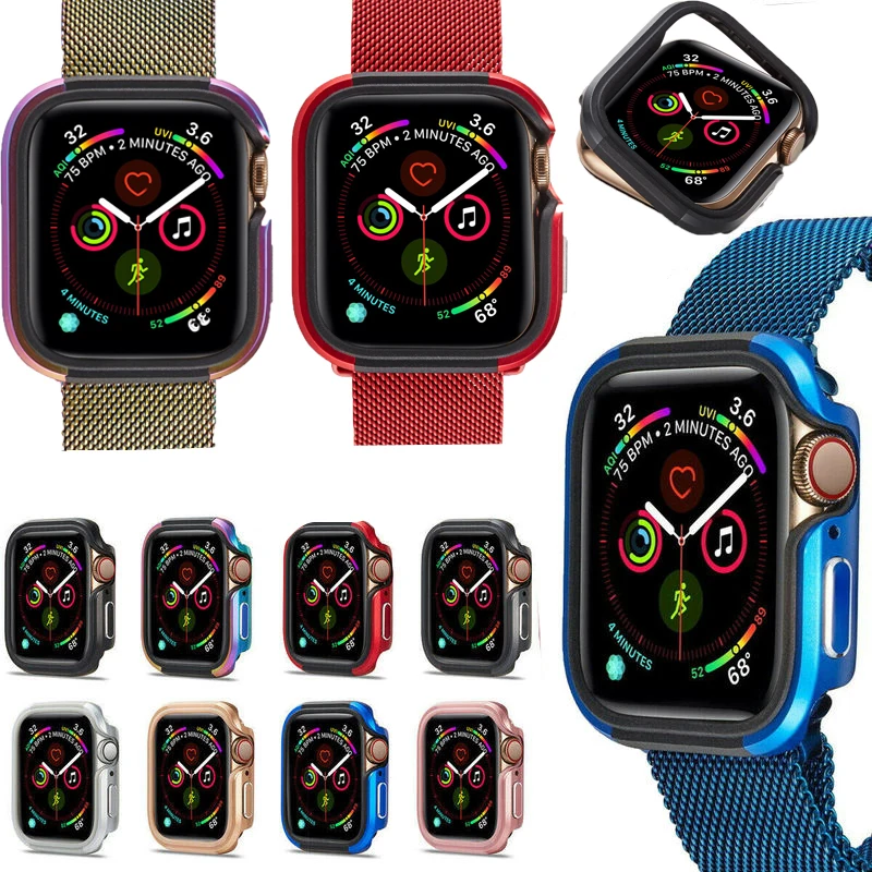 Алюминиевый защитный чехол из ТПУ для Apple Watch 40 мм 44 IWatch Series 4 5 ударопрочный бампер