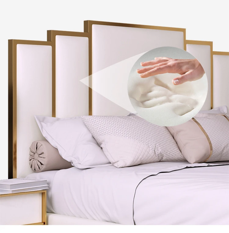 Китайский современный изготовленный на заказ двуспальная кровать экокожа