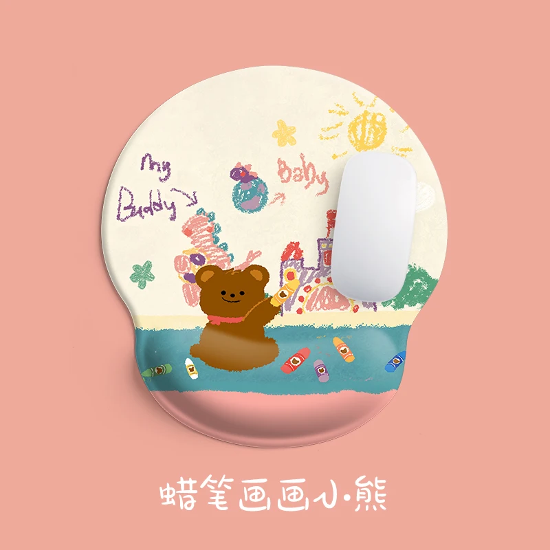 

Рисунок медведя для запястий Мышь пусковая площадка коврик для мыши из ПУ Мышь пусковая площадка игровая компьютерная клавиатура офисный к...