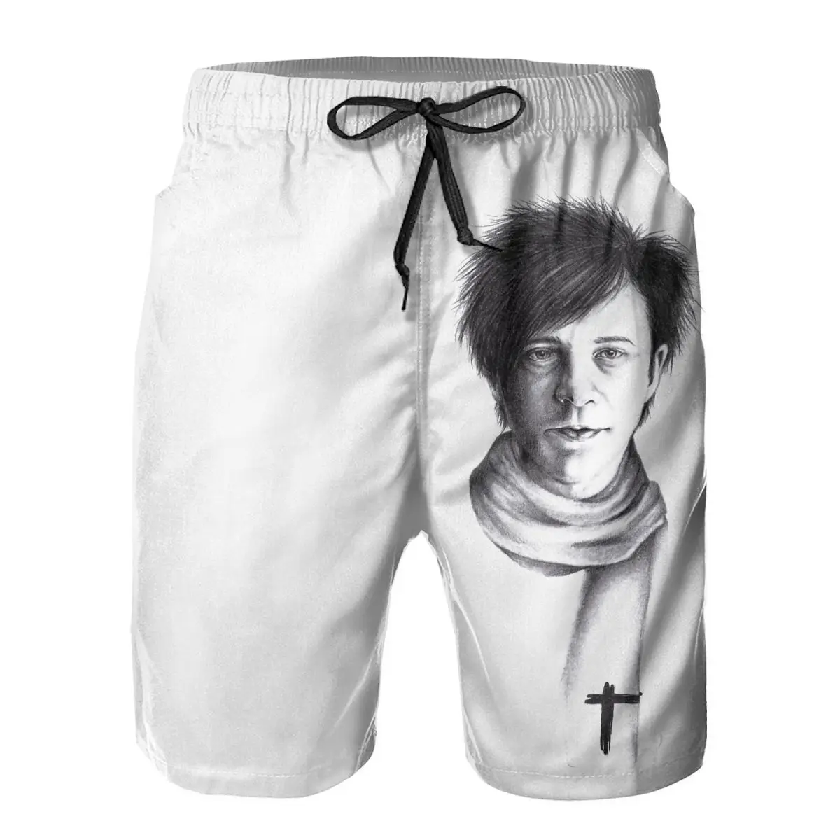 

R145 Sports Drawing Of Nicola Sirkis Of Indochine Tank Top Short Breathable Quick Dry Humor Graphic Hawaii Pants