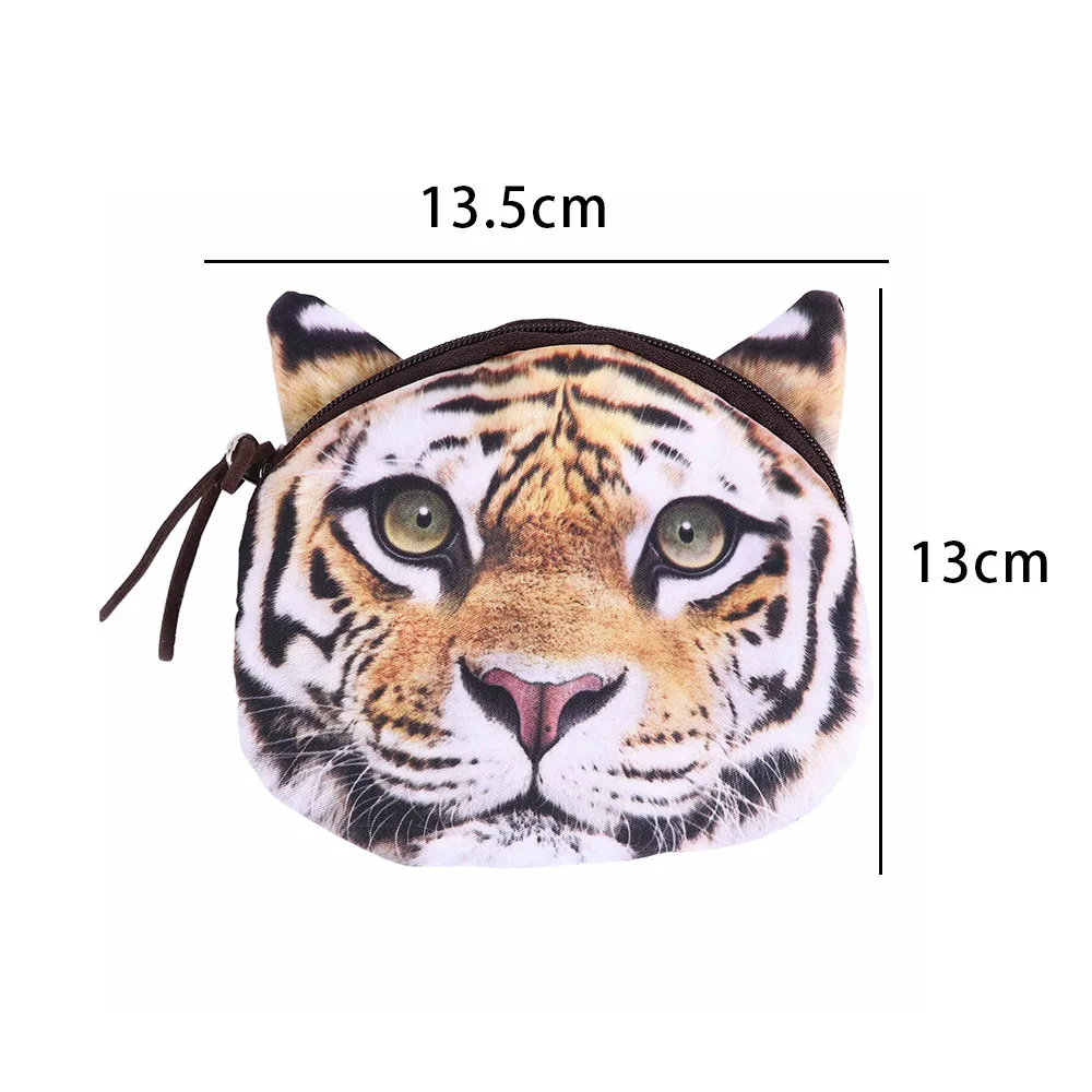 Новый стильный милый 3D чехол на молнии с изображением тигра леопарда льва лица
