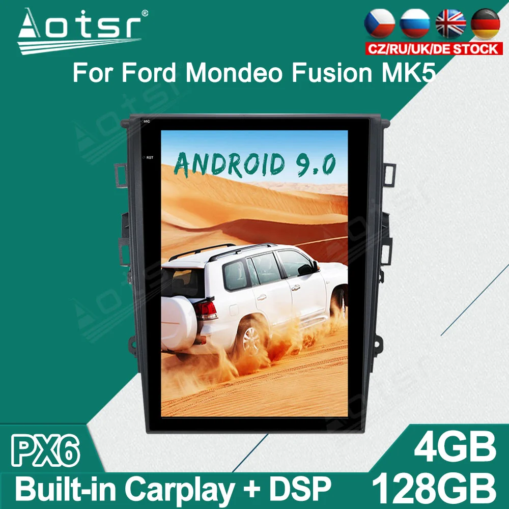 

Автомобильный радиоплеер для Ford Mondeo Fusion MK5 2013- 17 Android GPS-навигация автомобильный стерео Мультимедиа Видео головное устройство carplay 4G SIM