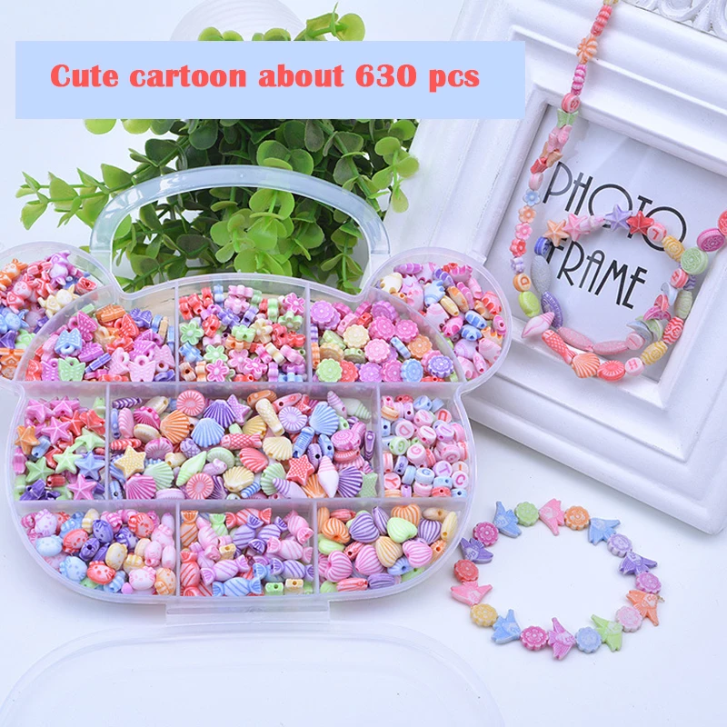 Детский набор из бисера ручной работы акриловых бусин с маленьким медведем