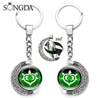 Брелок Genshin Impact, поворот на 360 градусов, лунный глаз Бога, 7Ele мужской t, двусторонний брелок для женщин и мужчин, крутая бижутерия для косплея, подарок