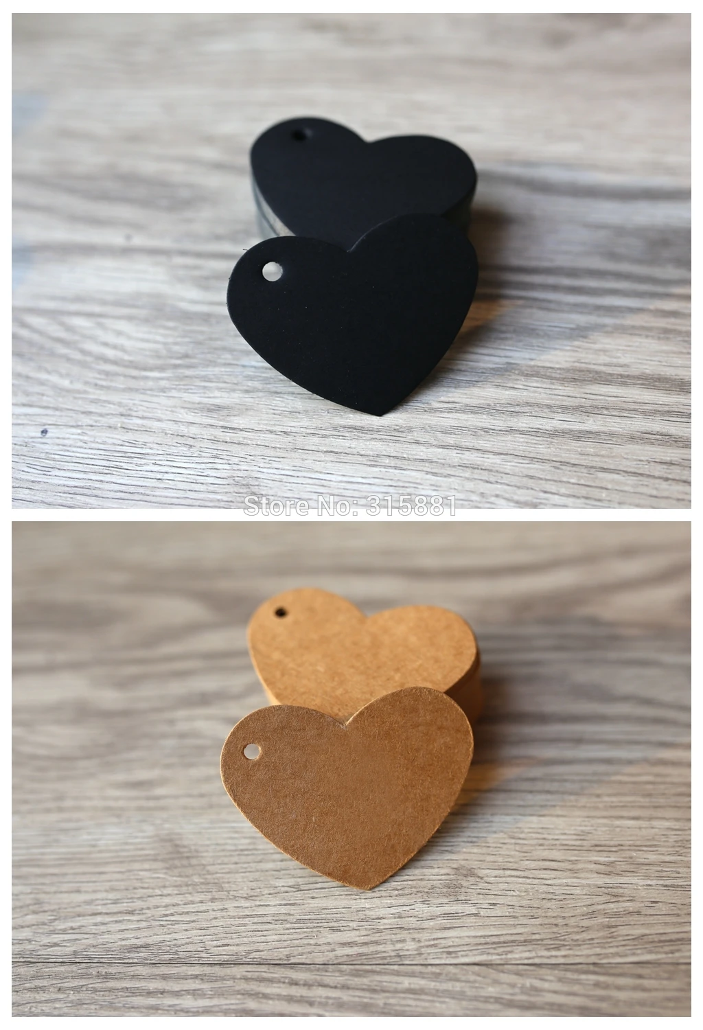Белые коричневые черные крафт-бумажные бирки садовые этикетки сердце свадебное