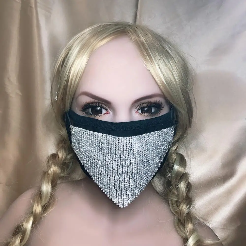 

Европейская и американская мода женская маска Стразы модная роскошная, изысканная романтическая блестящая маска с кристаллами