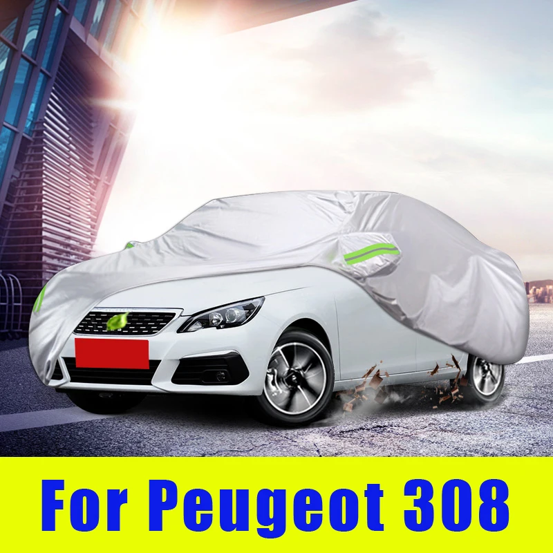 Waterproof full car covers Outdoor Sunshade Dustproof Snow For Peugeot 308 308S 2012-2019 Sedan Hatchback Accessories