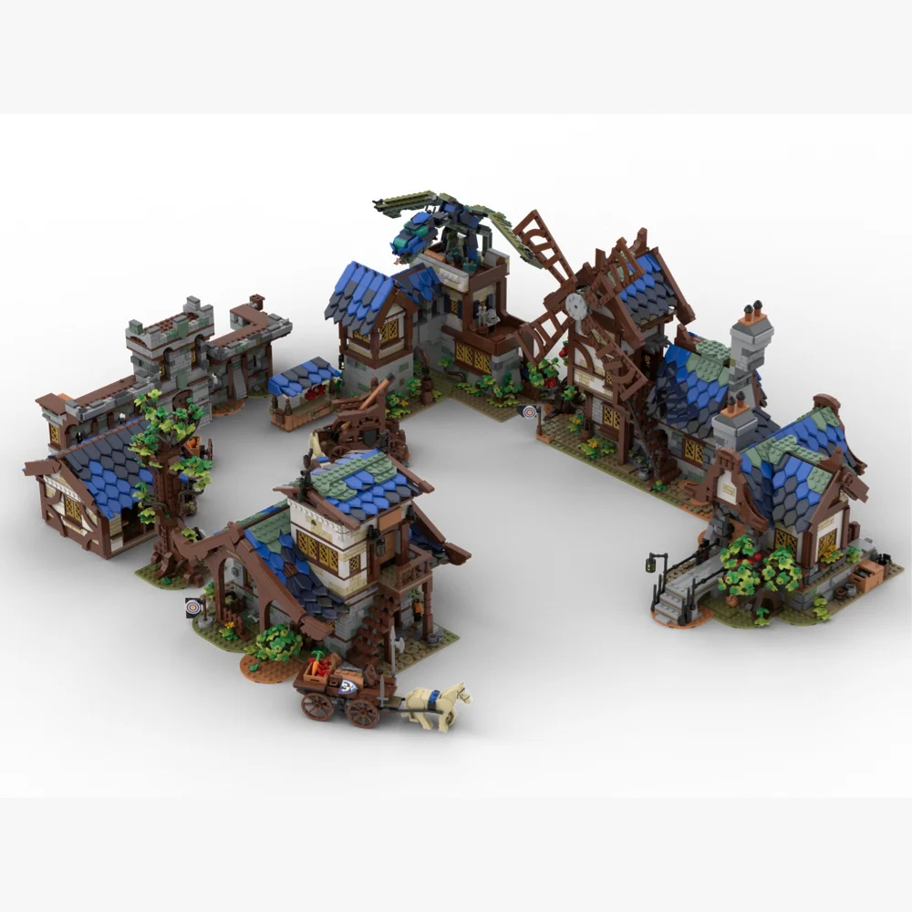 Помещения для детей средневековая ветряная мельница город улица | Игрушки и