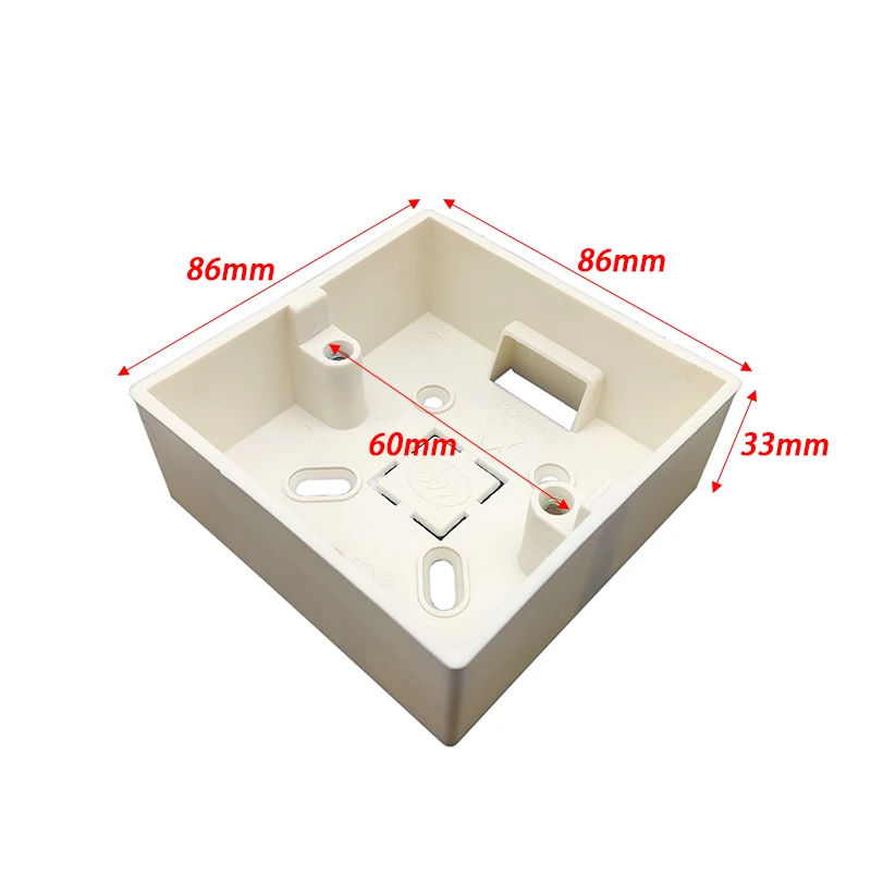 

Thicker Materials White Plastic 86mm*86mm Home Thermostat Holder Nation Standard Outside Mount Box for 86mm Wall Light Switch