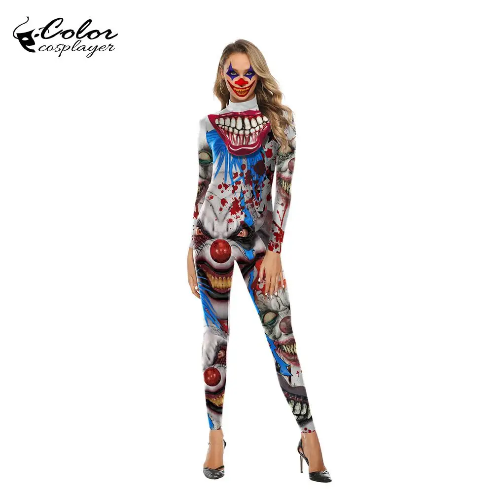 Цвет для костюмированной вечеринки на Хэллоуин в стиле Джокер комбинезон женщин