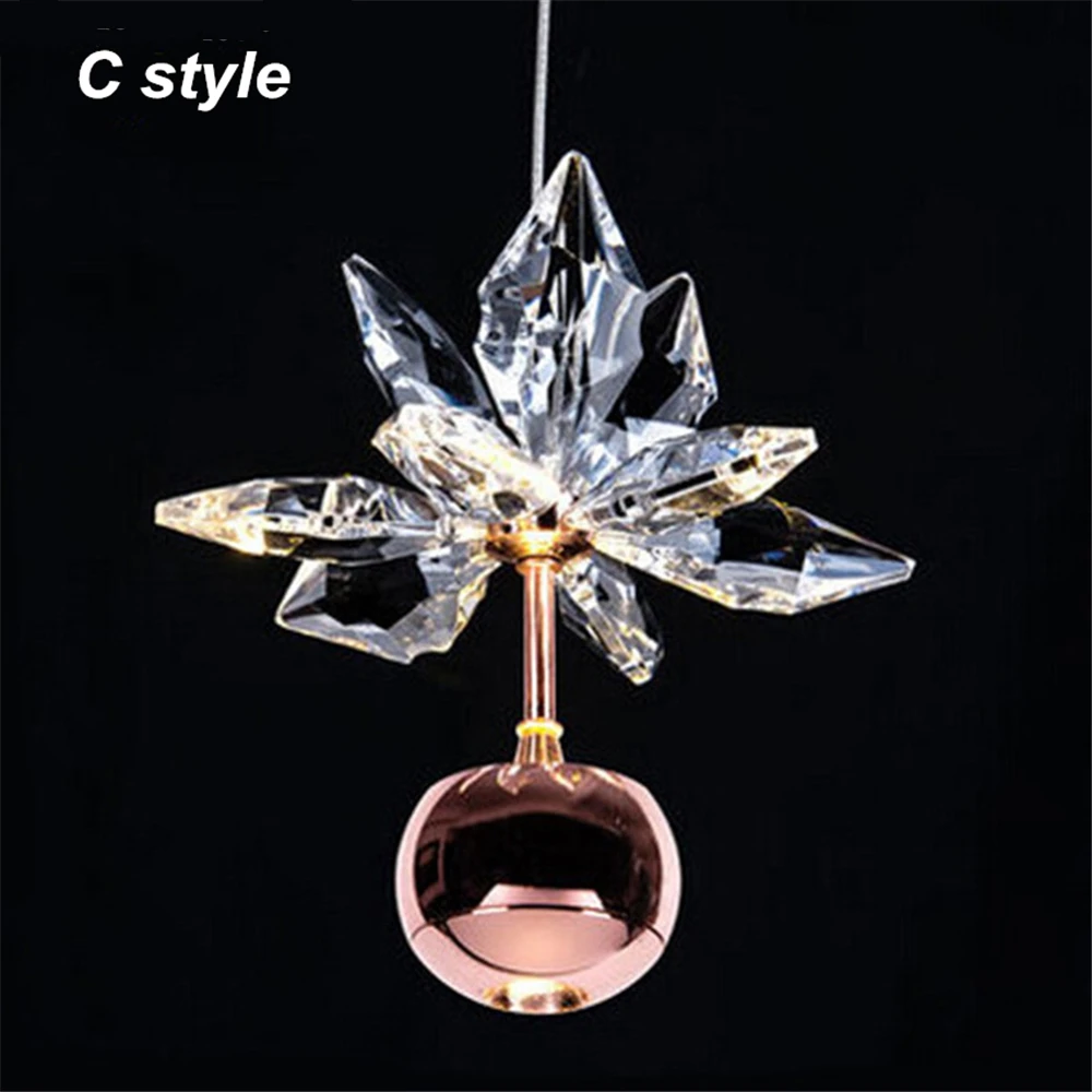 Modern Led Art Pendant Lights Nordic Luxury Leaf Crystal Suspension Lamp Living Room Kitchen Hanging Luminaria | Лампы и освещение