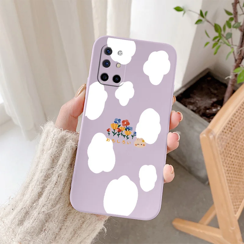 

Little Flowers Case For Oneplus 8t 9 9pro 9r pro Square Ultra Thin Camera Lens Protection Soft Liquid Silicone Phone Cover Coque