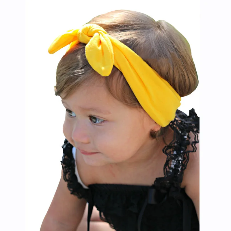 Повязка на голову хлопковая однотонная эластичная повязки для новорожденных